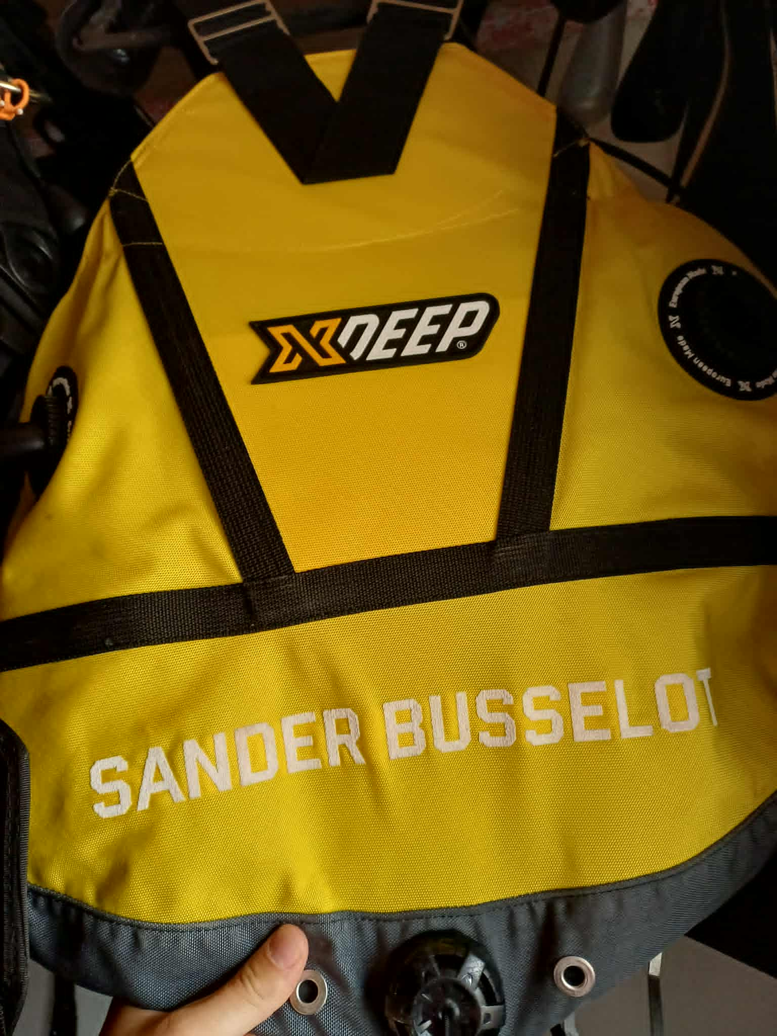 My yellow custom-made XDEEP Tec wing